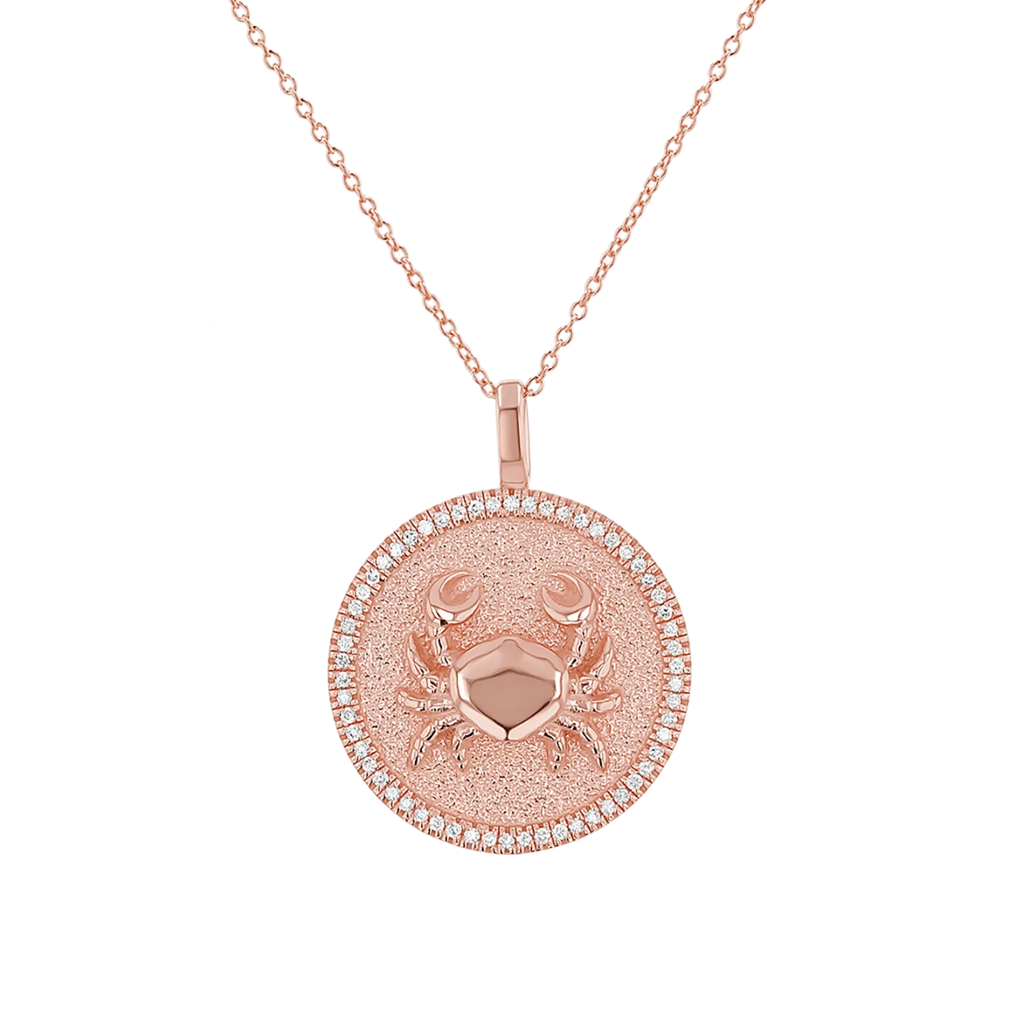 Diamond Zodiac Coin Medallion Necklace
