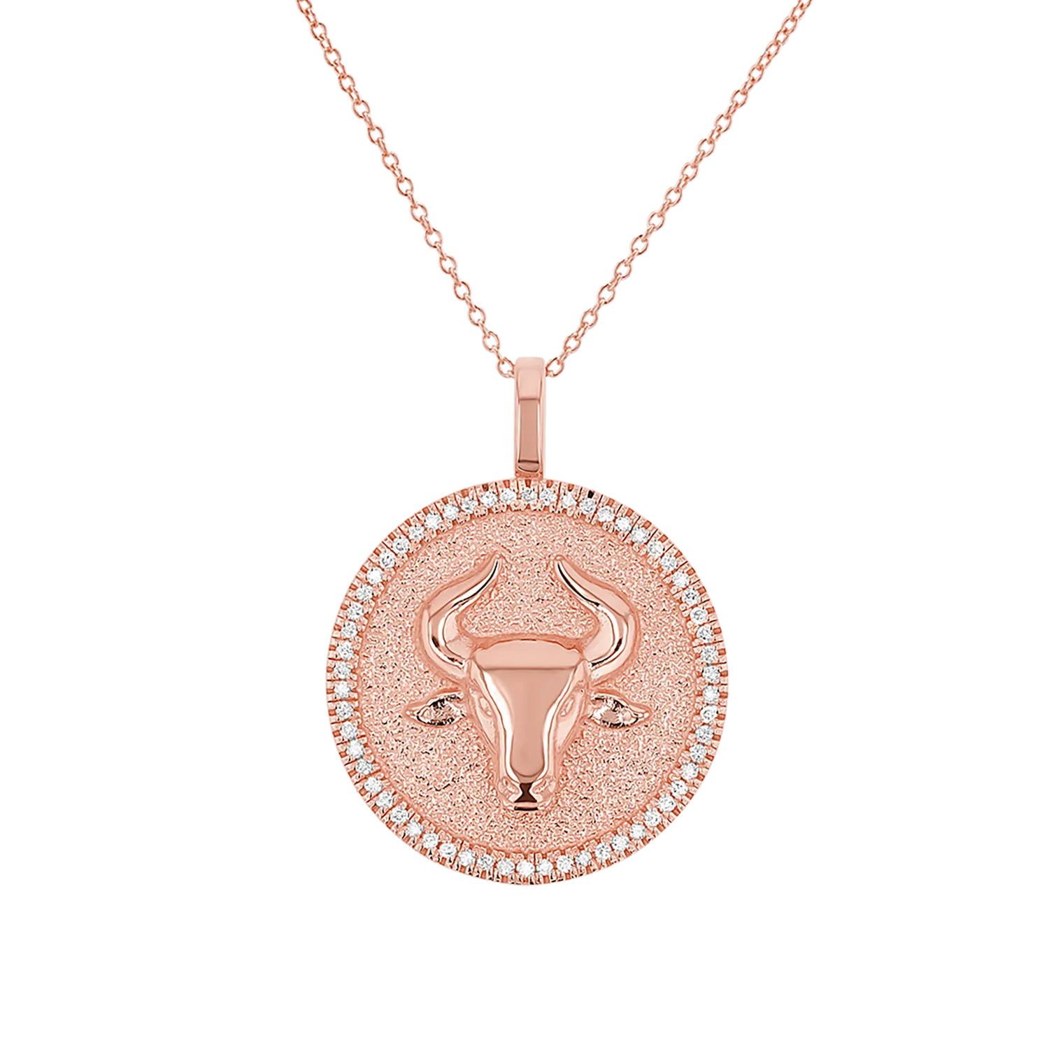 Diamond Zodiac Coin Medallion Necklace