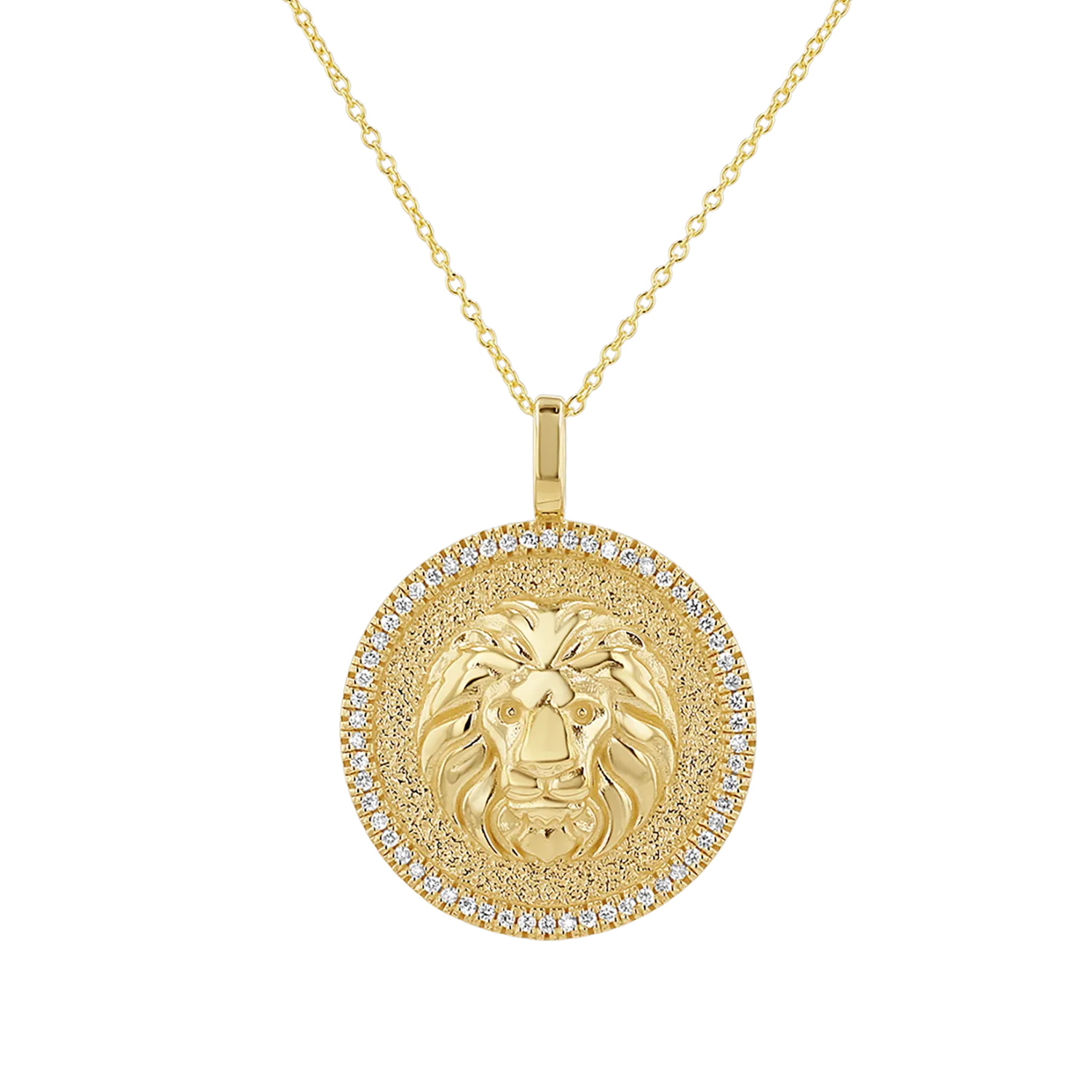 Diamond Zodiac Coin Medallion Necklace