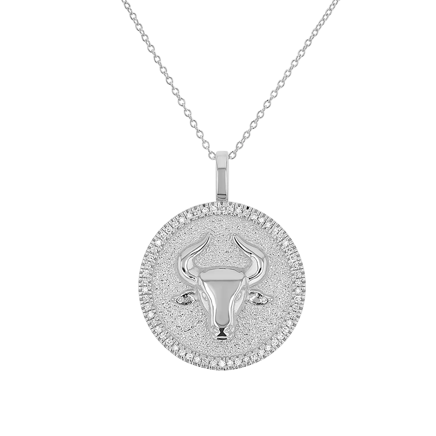 Diamond Zodiac Coin Medallion Necklace
