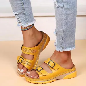 Double-Strap Buckle Sandals | Comfortable & Stylish | Casual Summer Footwear