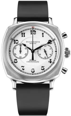 Duckworth Prestex Bolton Chronograph White Black Rubber Watch