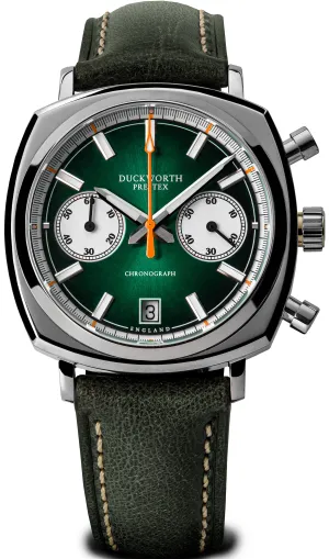 Duckworth Prestex Watch Chronograph 42 Green Green Leather D