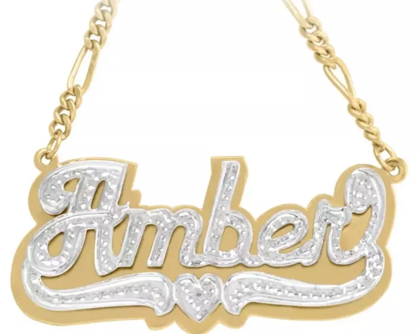 DUOYING Zircon Custom Necklace Double Gold plated Nameplate 3D Necklace Personalized Necklaces Choker Women Name Necklace Gift