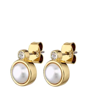 Dyrberg Kern London Gold Stud Earrings - Pearl