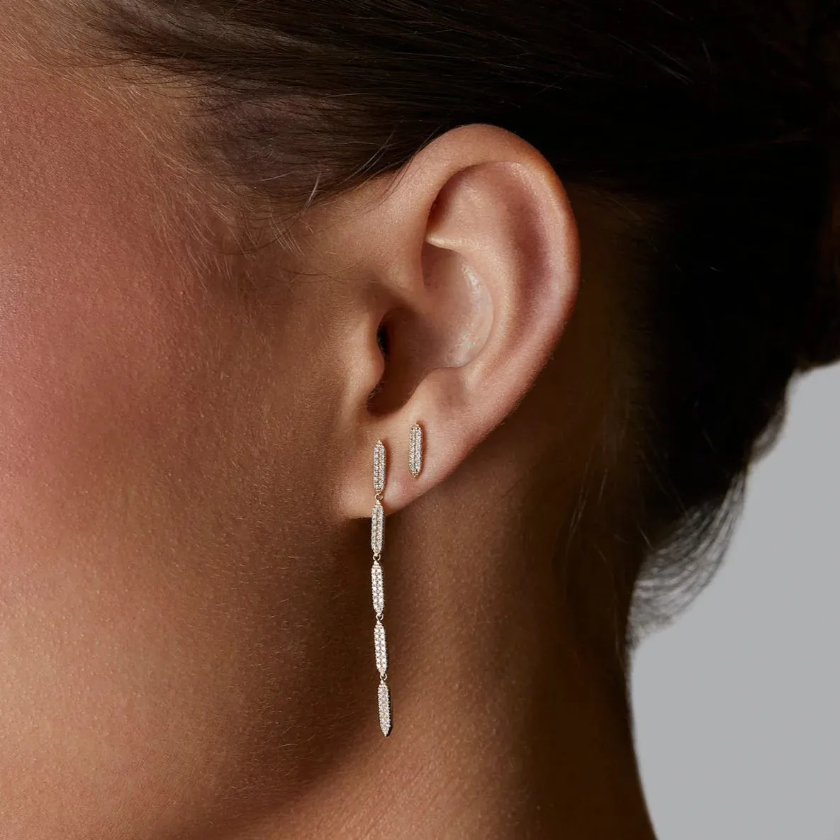 EF Collection Pavé Diamond "On Point" Stud Earring
