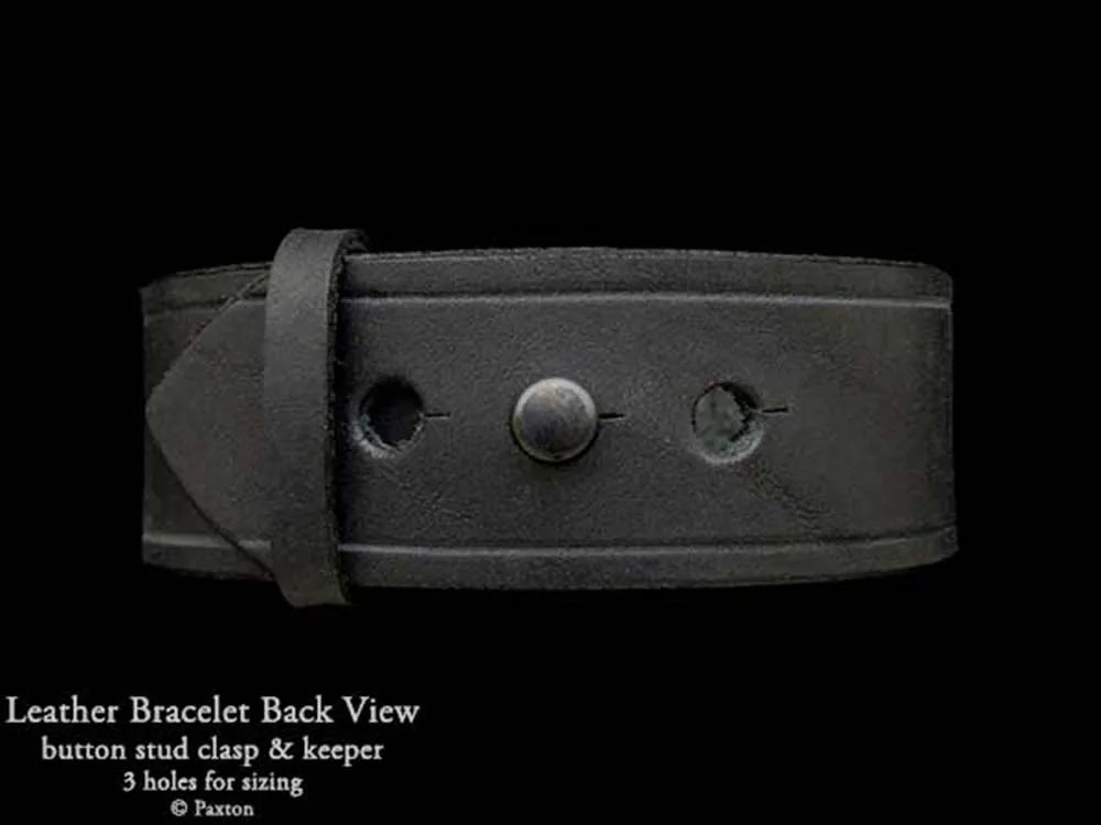 Elephant Head Bracelet Sterling Silver on Genuine Leather
