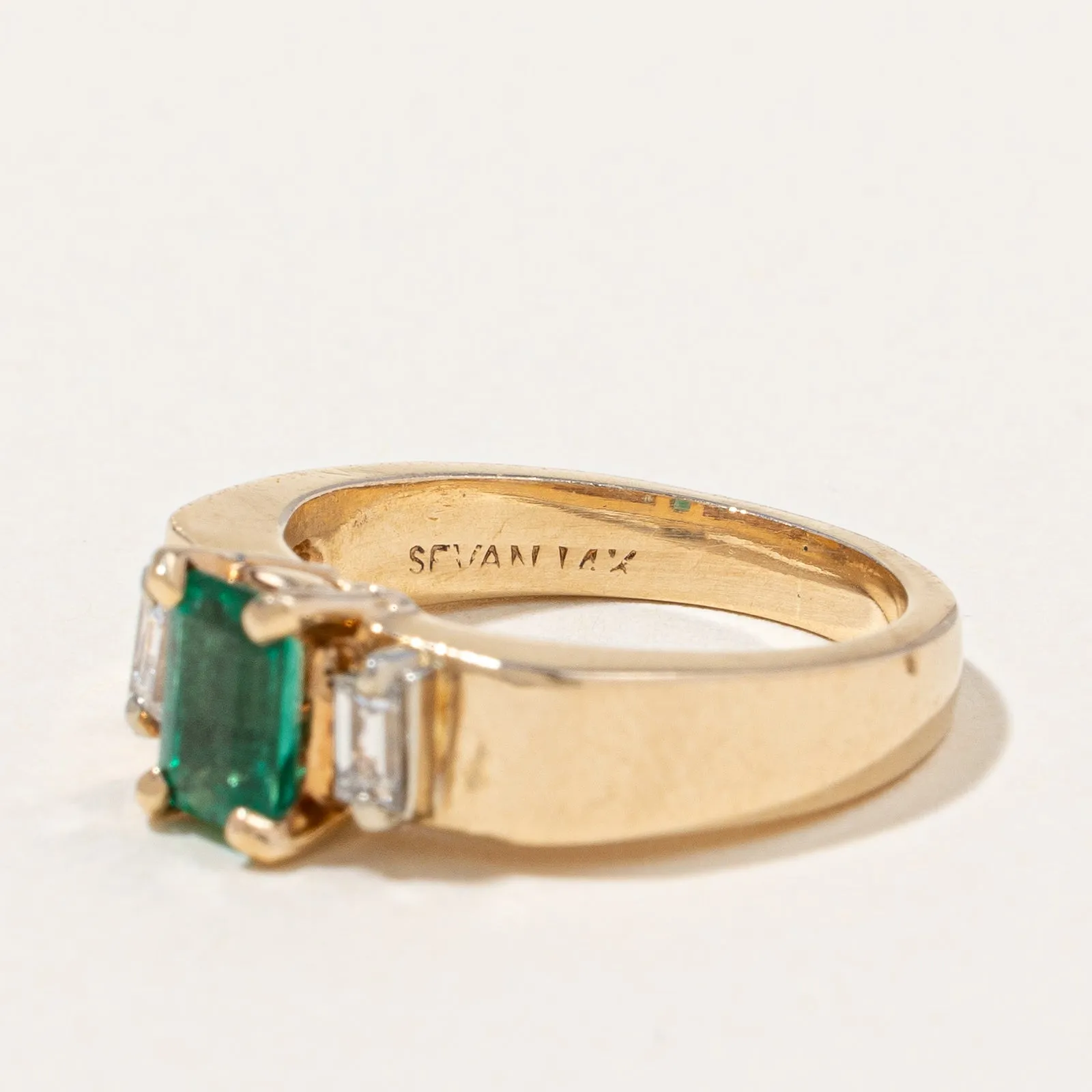 Emerald & Diamond Ring | 0.50ct, 0.14ctw | SZ 4 |