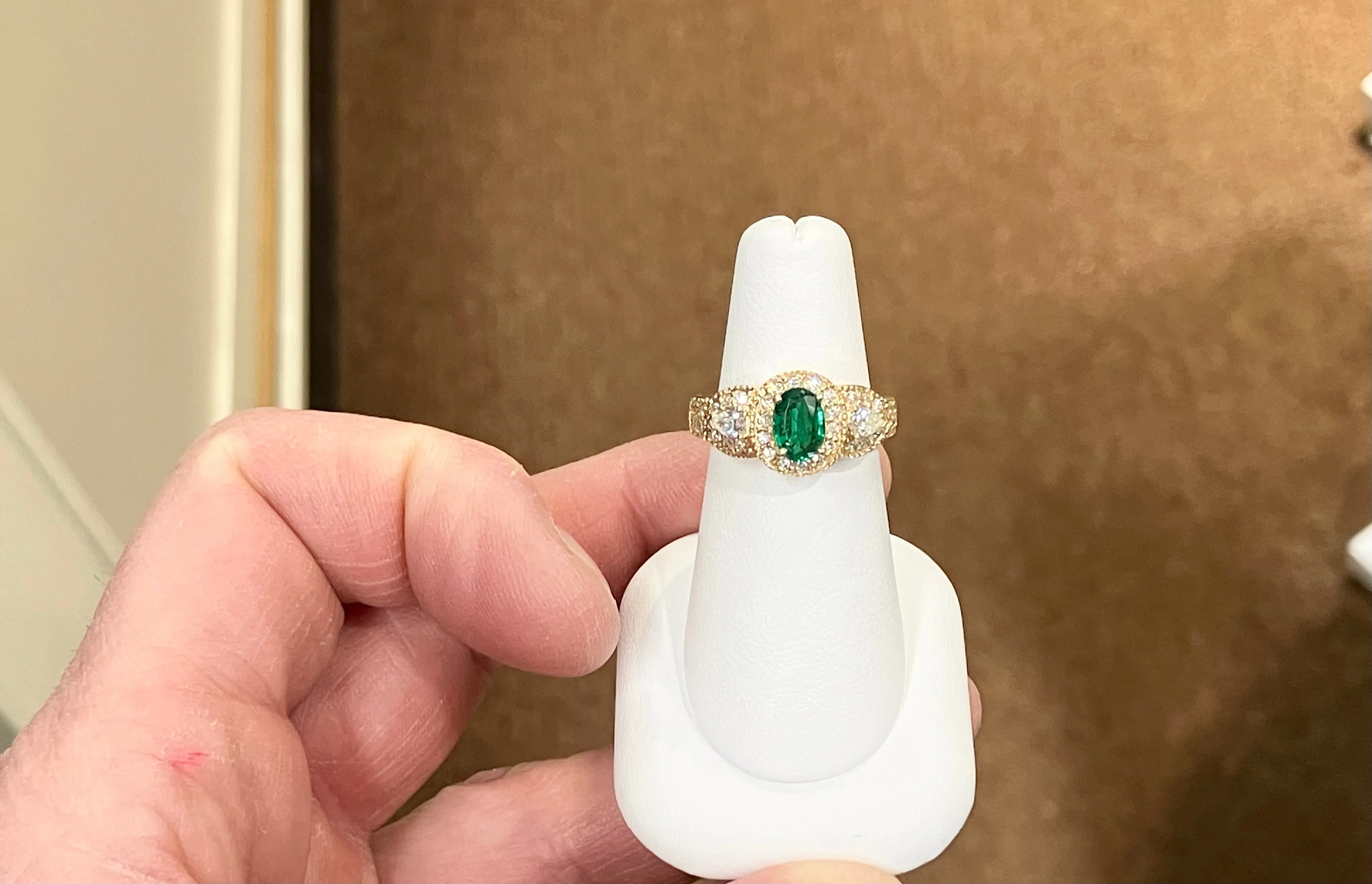 Emerald And Diamond Gold Ring