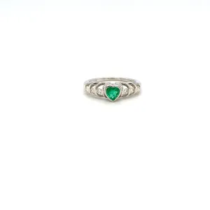Emerald and Diamond Ring in 18K White Gold - KGR 12682