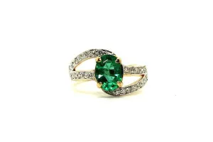 Emerald And Diamond Twisted Band Ad No.076