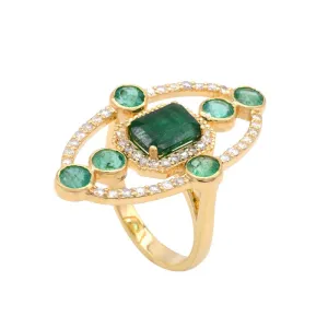 Emerald Axis Ring