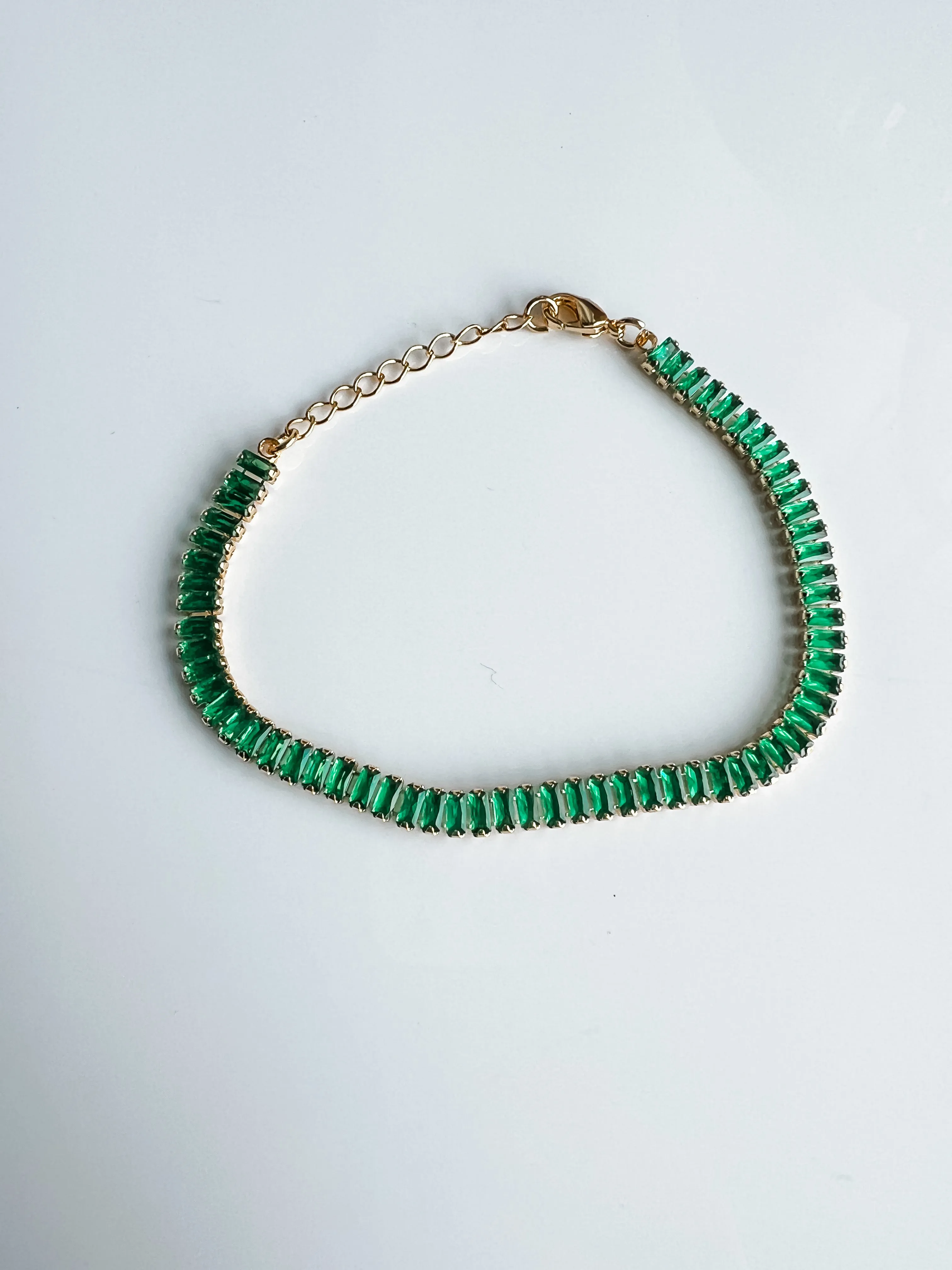 Emerald baguette tennis bracelet