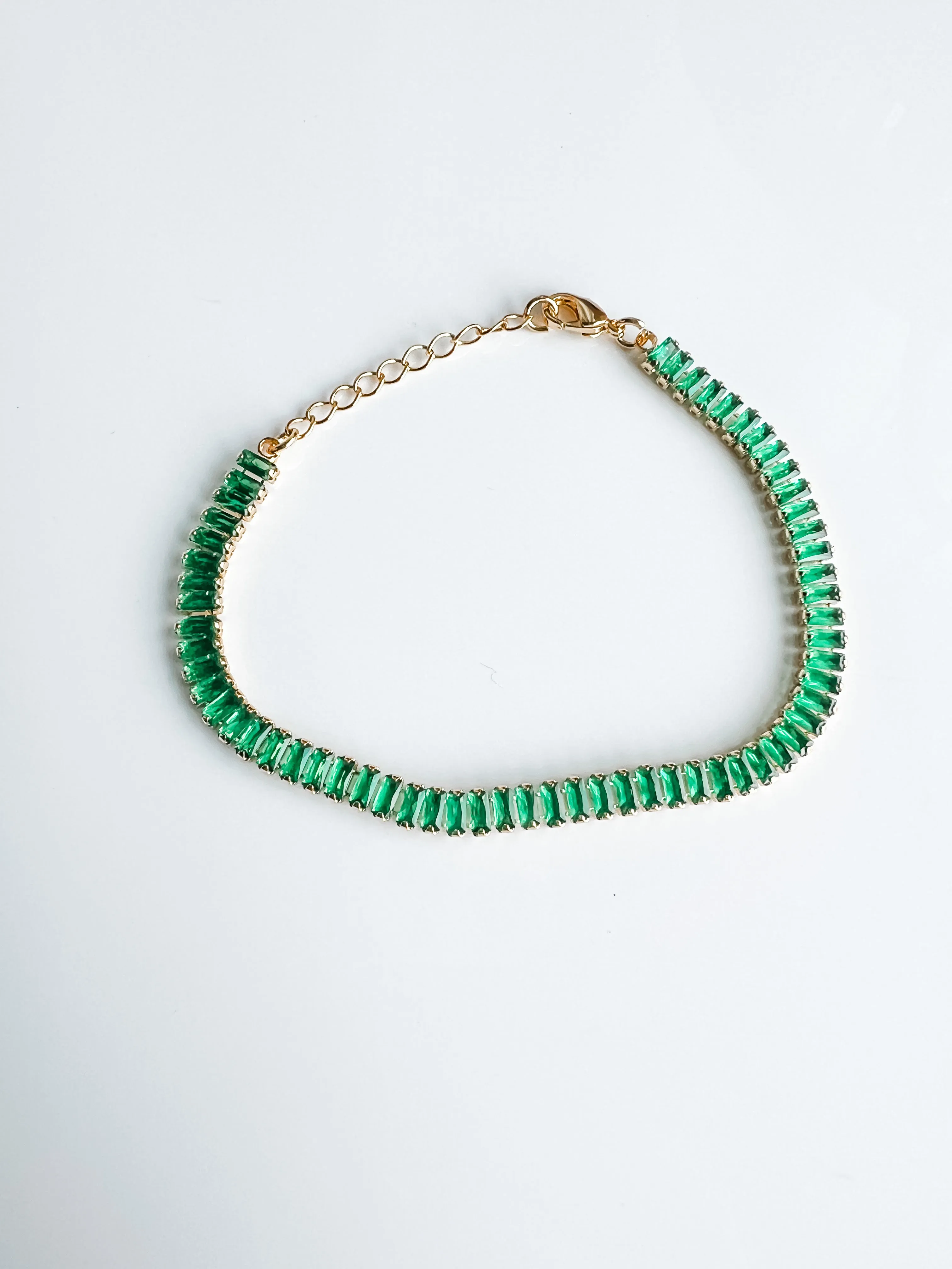 Emerald baguette tennis bracelet