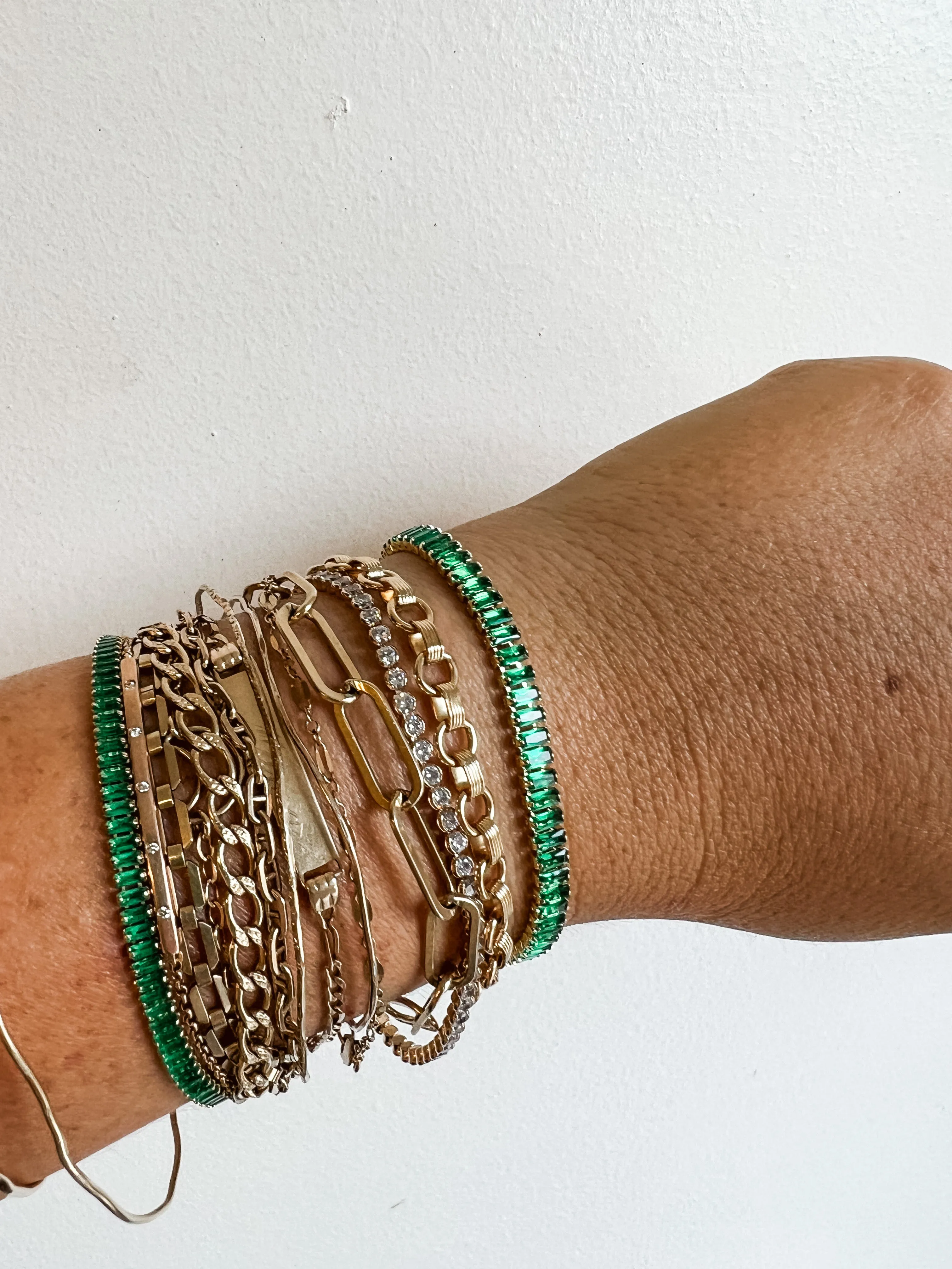 Emerald baguette tennis bracelet