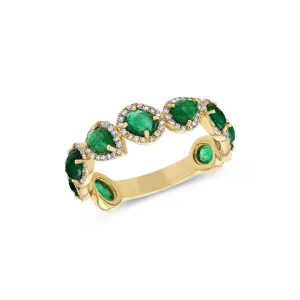 Emerald Boho Diamond Ring