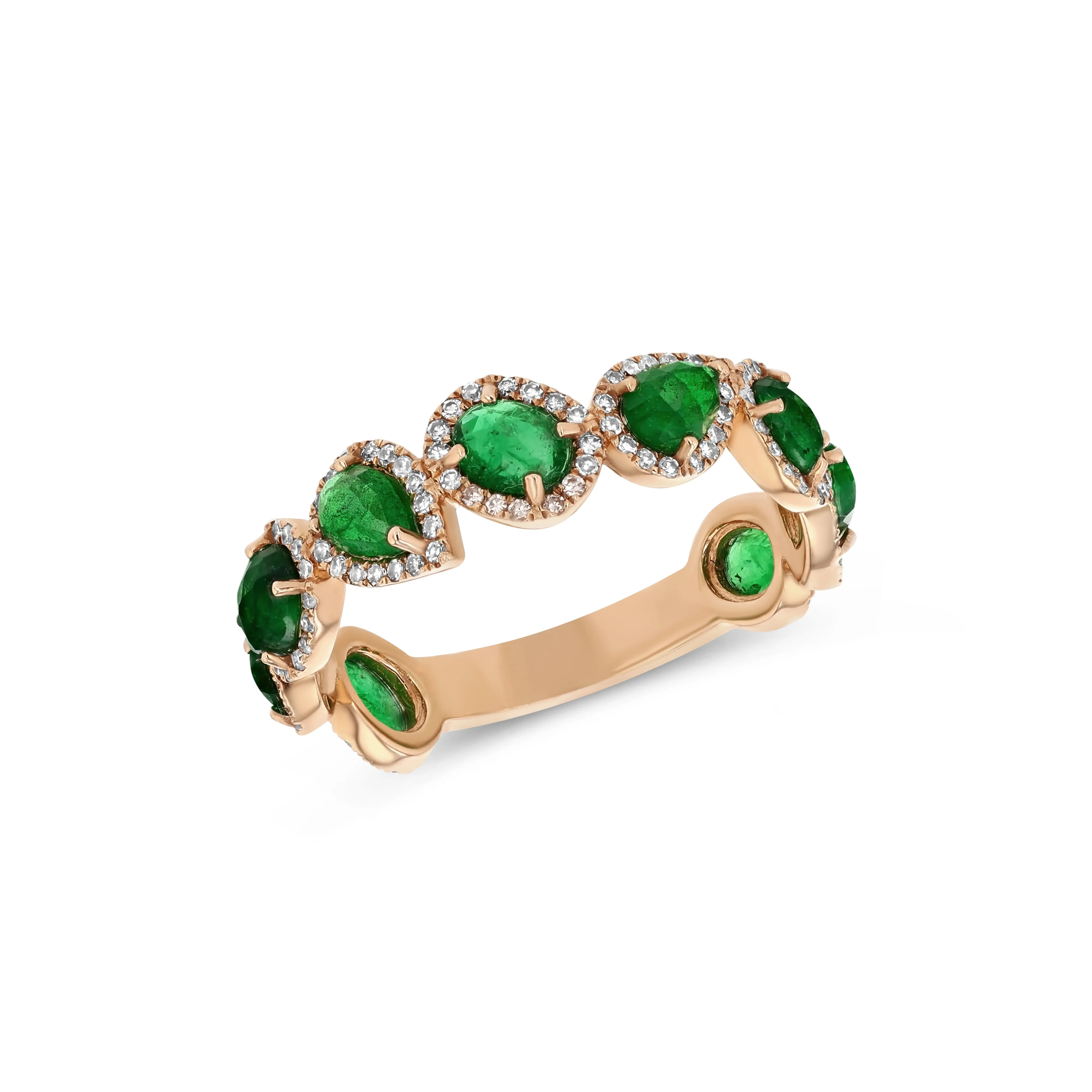 Emerald Boho Diamond Ring