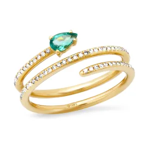 Emerald Coil Ring