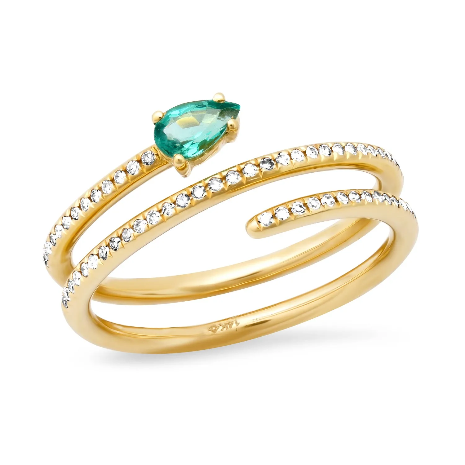 Emerald Coil Ring