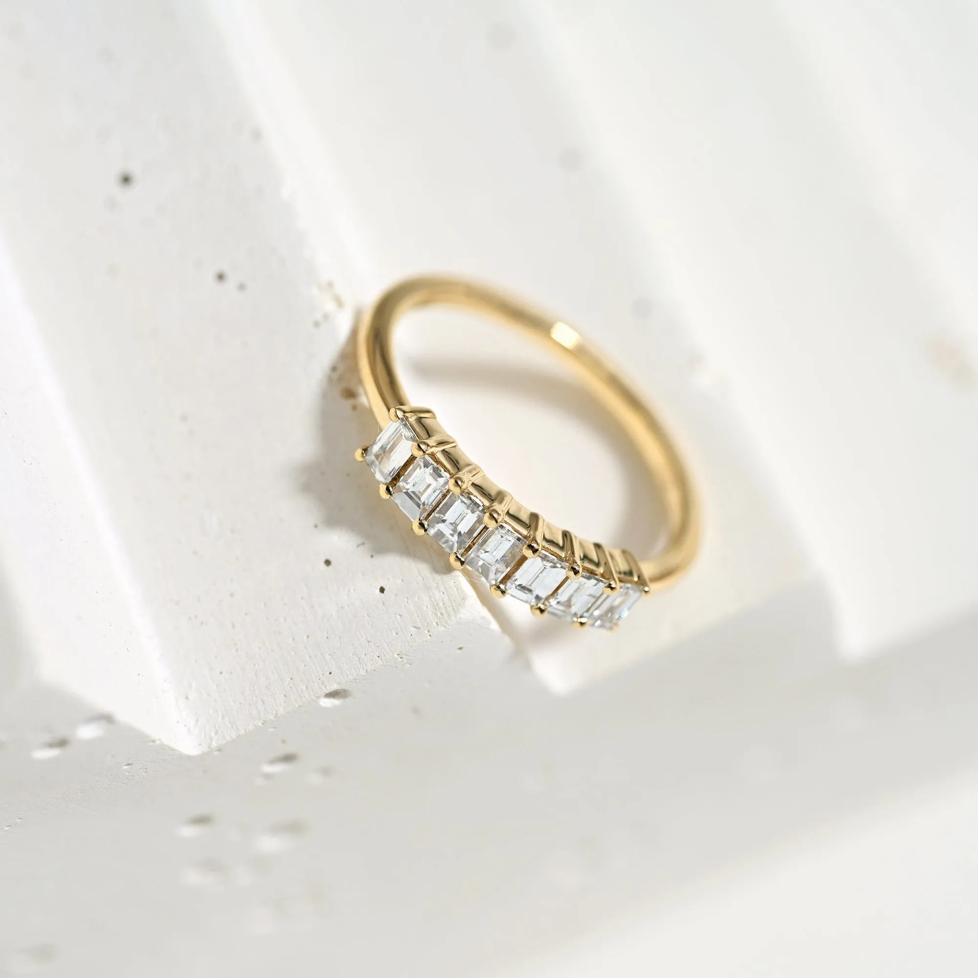 Emerald-Cut Diamond Demi Band