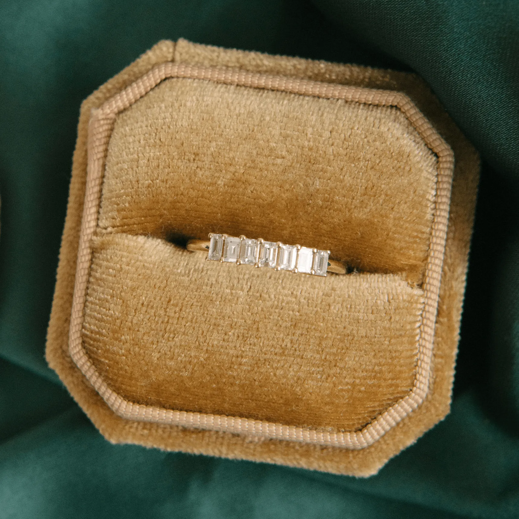 Emerald-Cut Diamond Demi Band