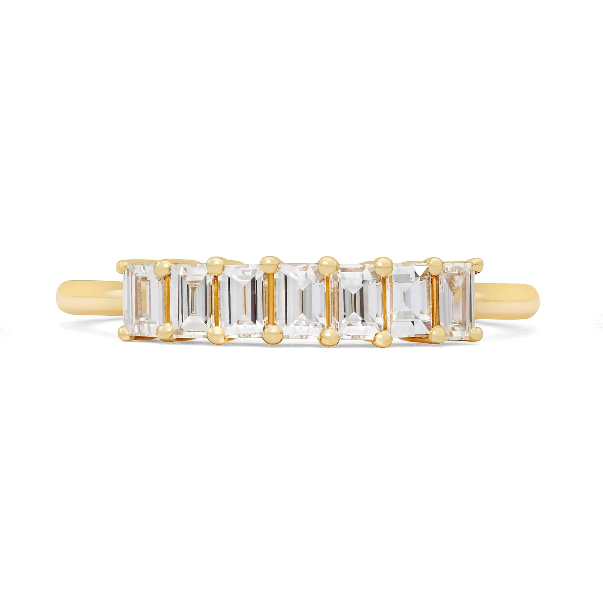 Emerald-Cut Diamond Demi Band