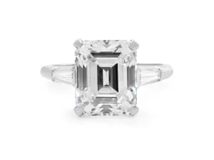 Emerald Cut Diamond Ring, 4.67 Carats E/VS1, in Platinum