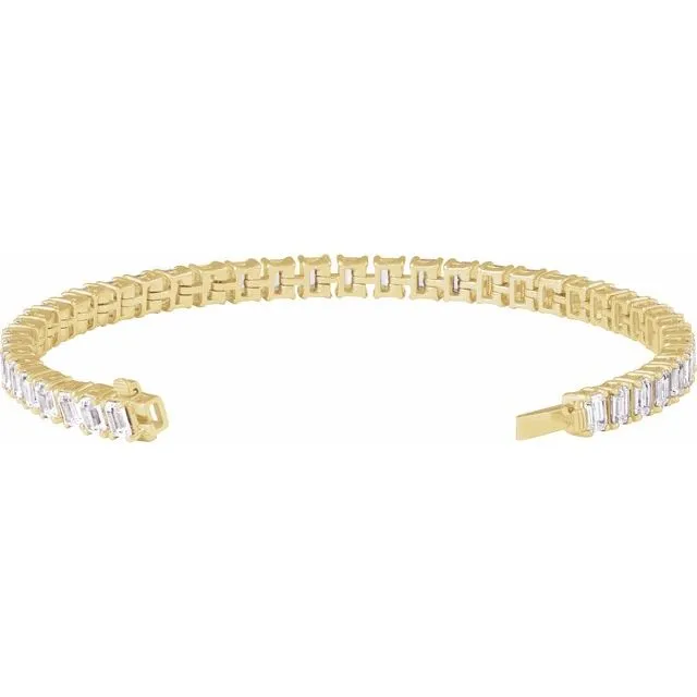 Emerald Cut Diamond Tennis Bracelet