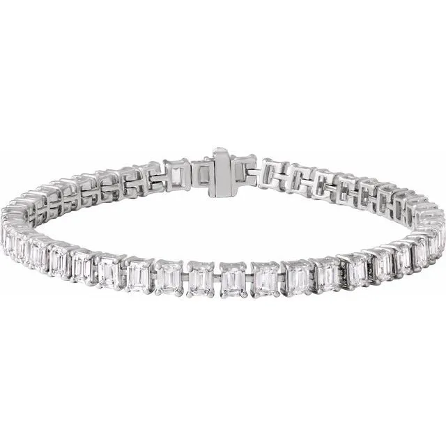 Emerald Cut Diamond Tennis Bracelet