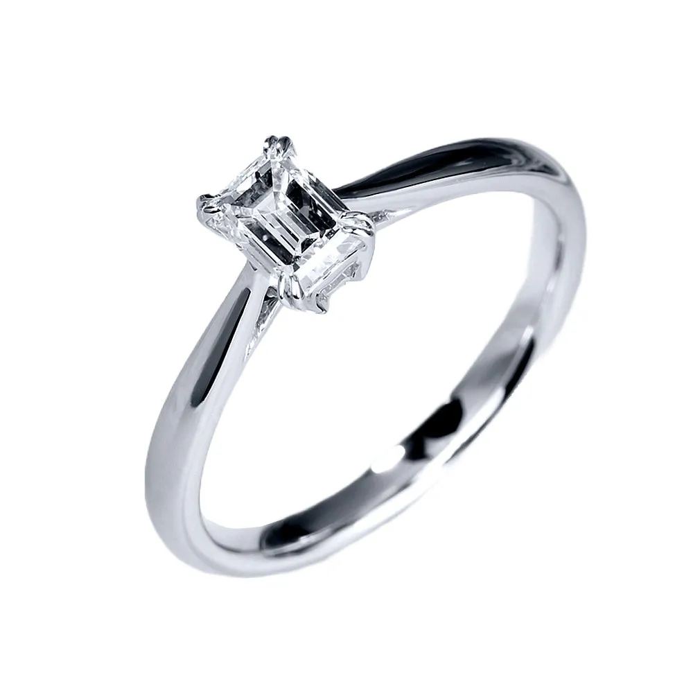 Emerald Cut Lab Grown Diamond Engagement Ring