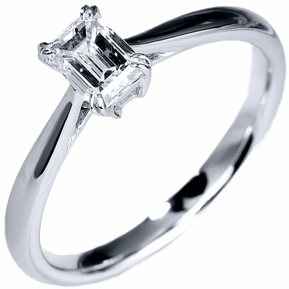 Emerald Cut Lab Grown Diamond Engagement Ring