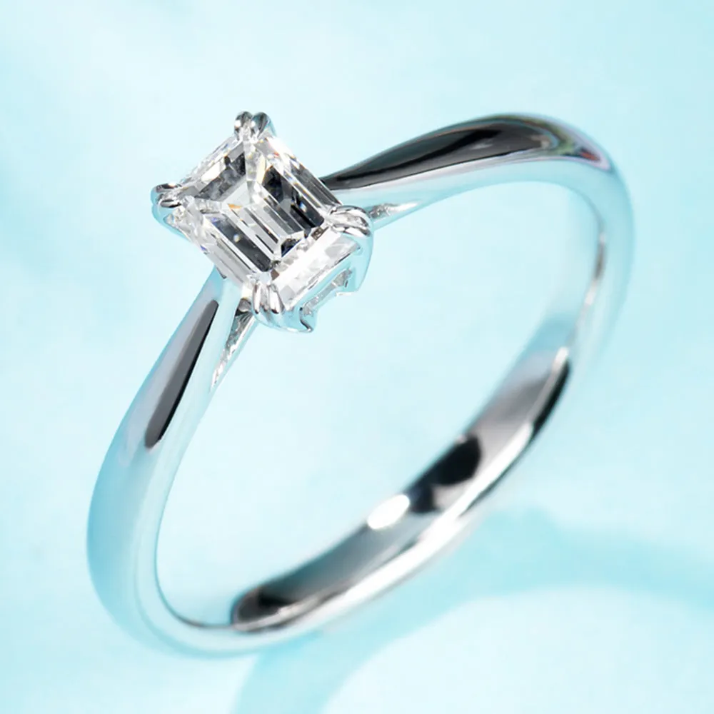 Emerald Cut Lab Grown Diamond Engagement Ring
