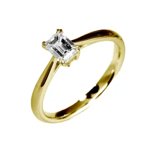 Emerald Cut Lab Grown Diamond Engagement Ring