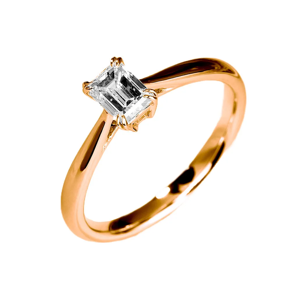 Emerald Cut Lab Grown Diamond Engagement Ring