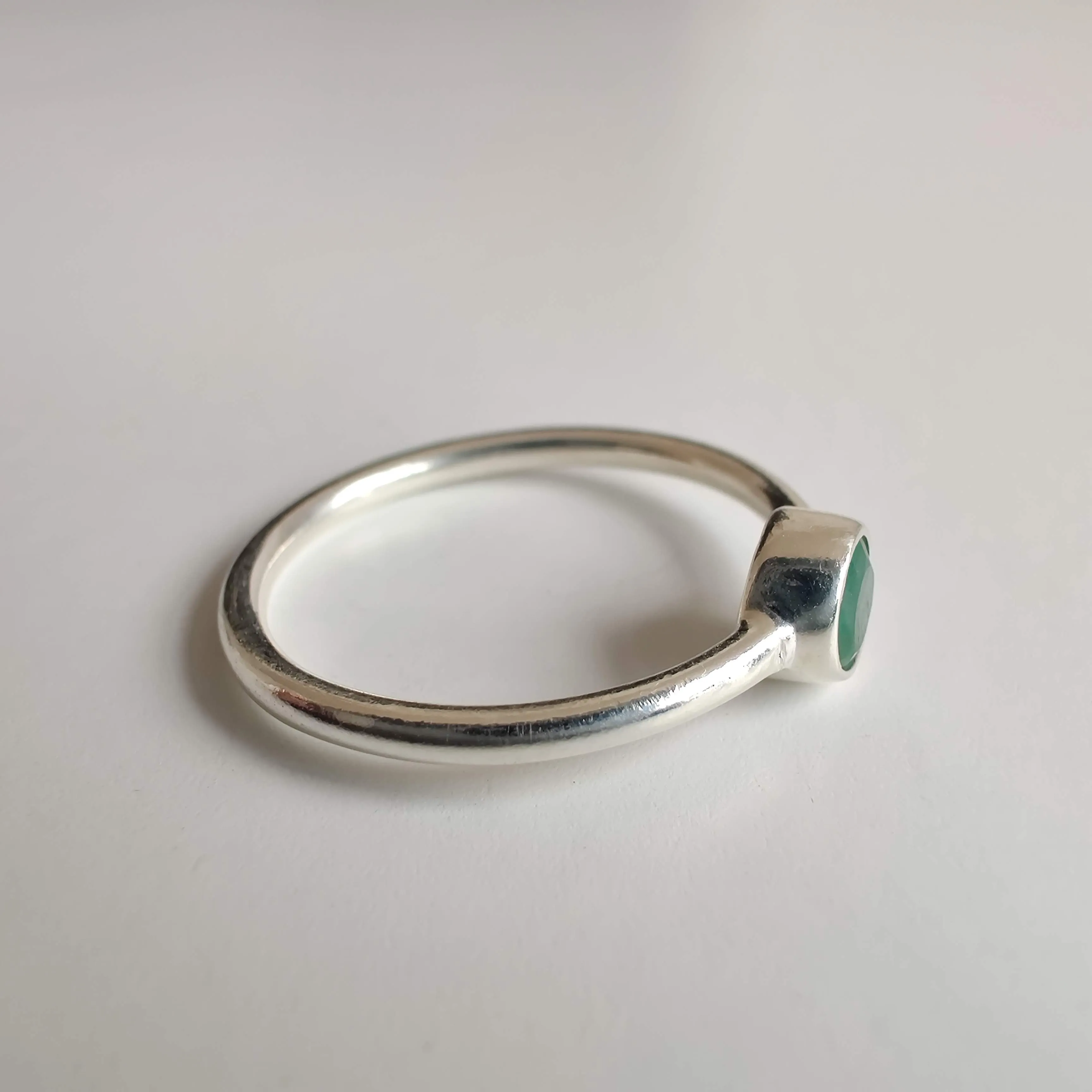 Emerald Delicate 925 Sterling Silver Ring