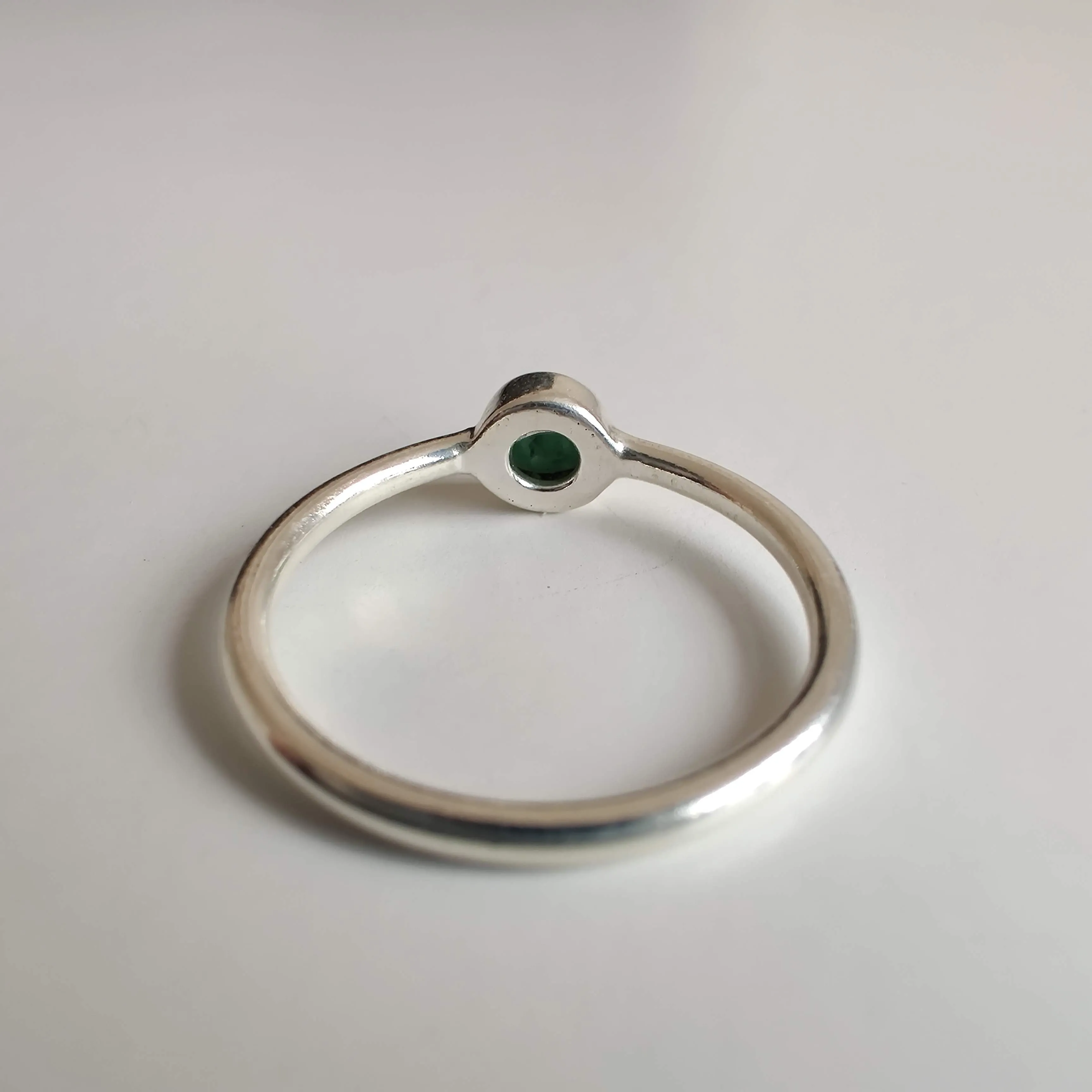 Emerald Delicate 925 Sterling Silver Ring