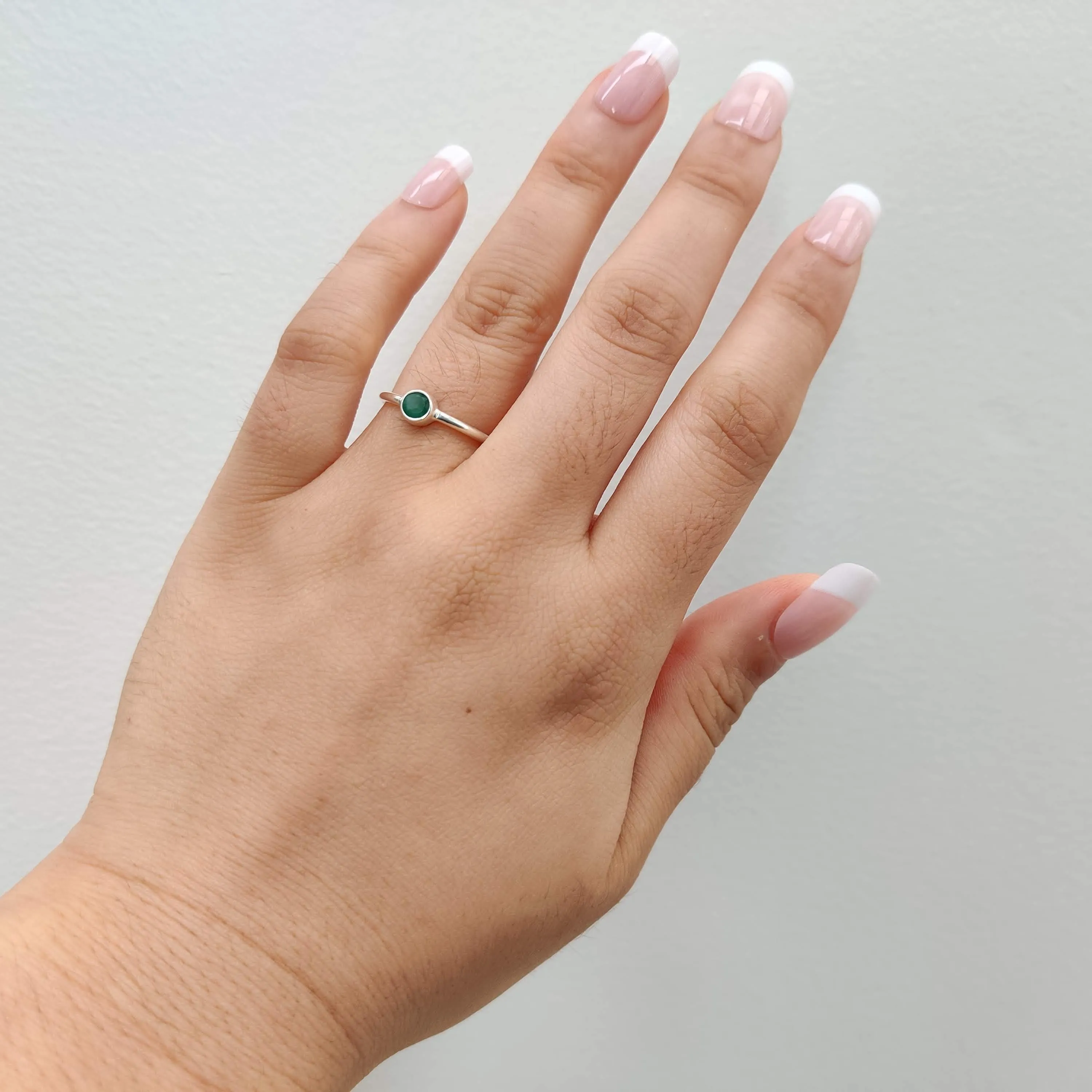 Emerald Delicate 925 Sterling Silver Ring