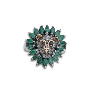 Emerald Lion Ring