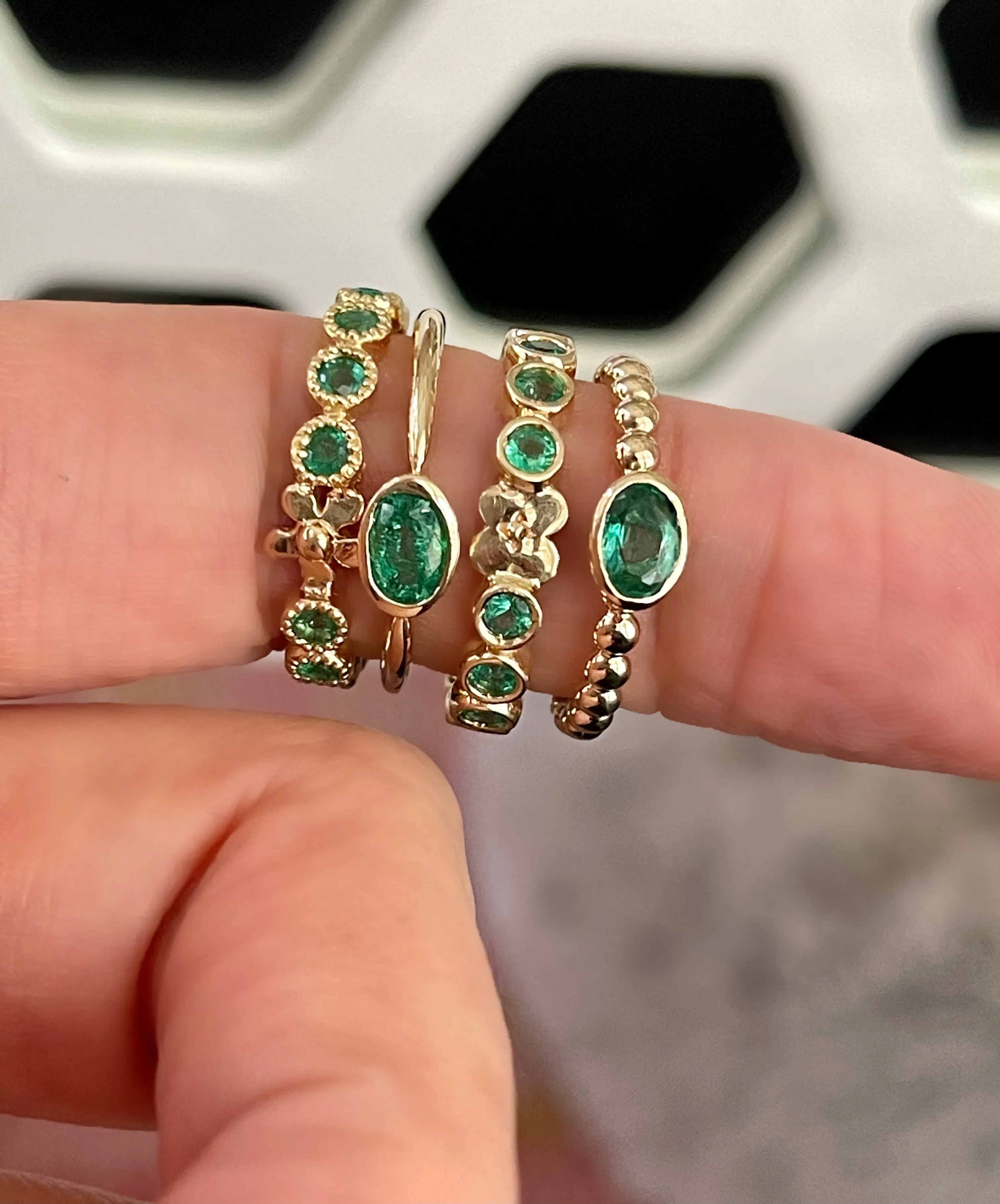 Emerald Oval Stacking Ring