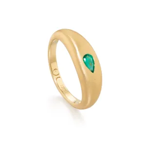 Emerald Tear Drop RIng