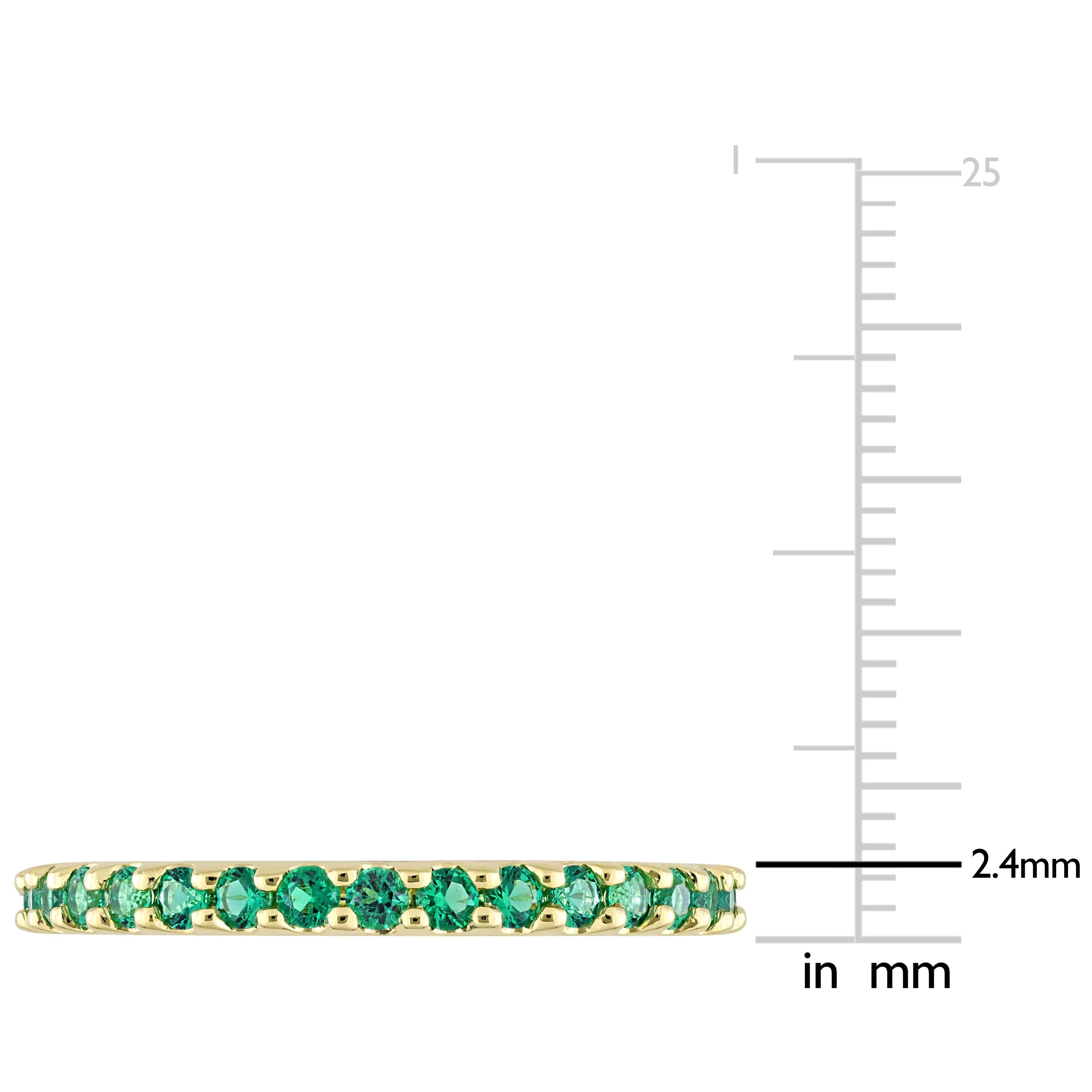 Eternity Ring 10K Yellow Gold Emerald 4/5 CT