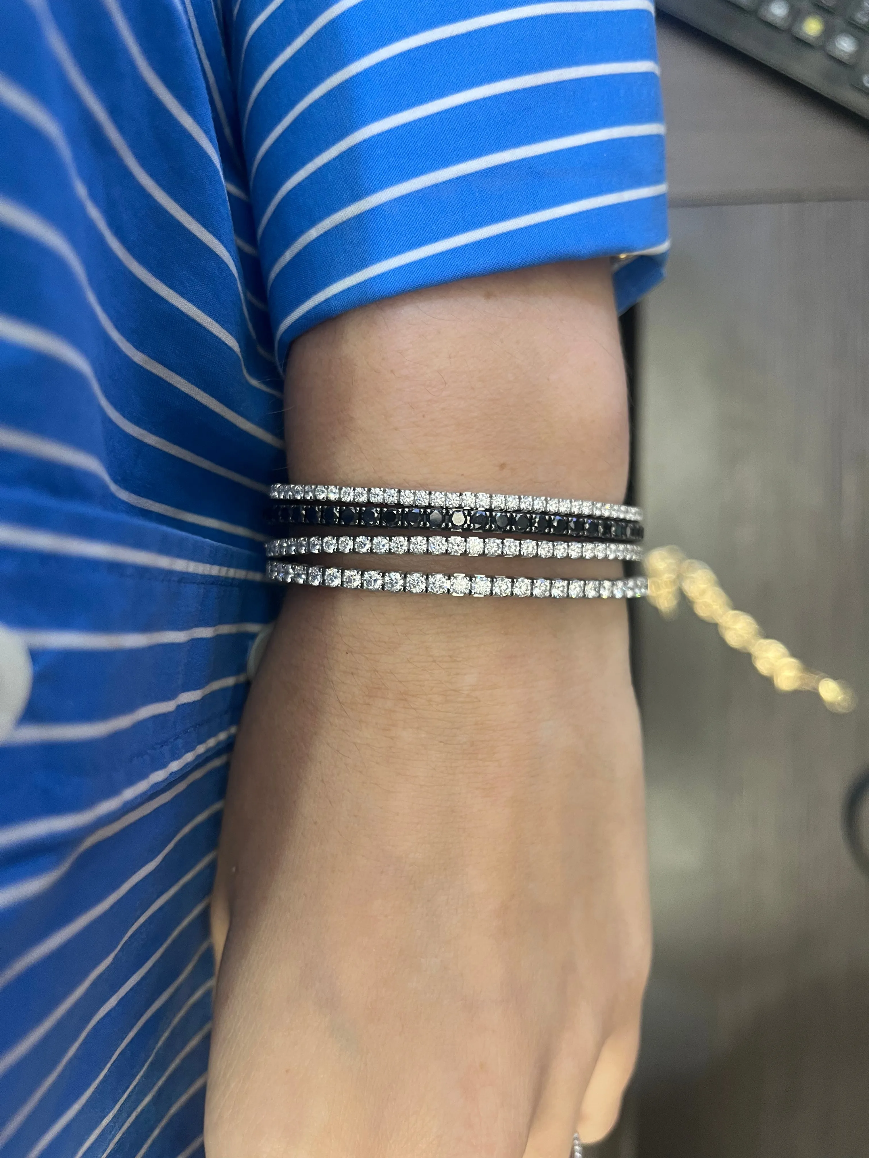 Ex-Tensible™ Black Rhodium Diamond Stretch Tennis Bracelet