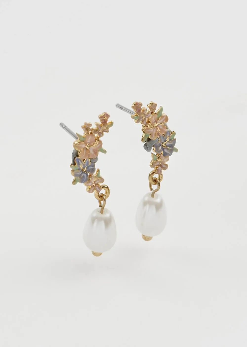 Fable England Hibiscus & Pearl Earrings