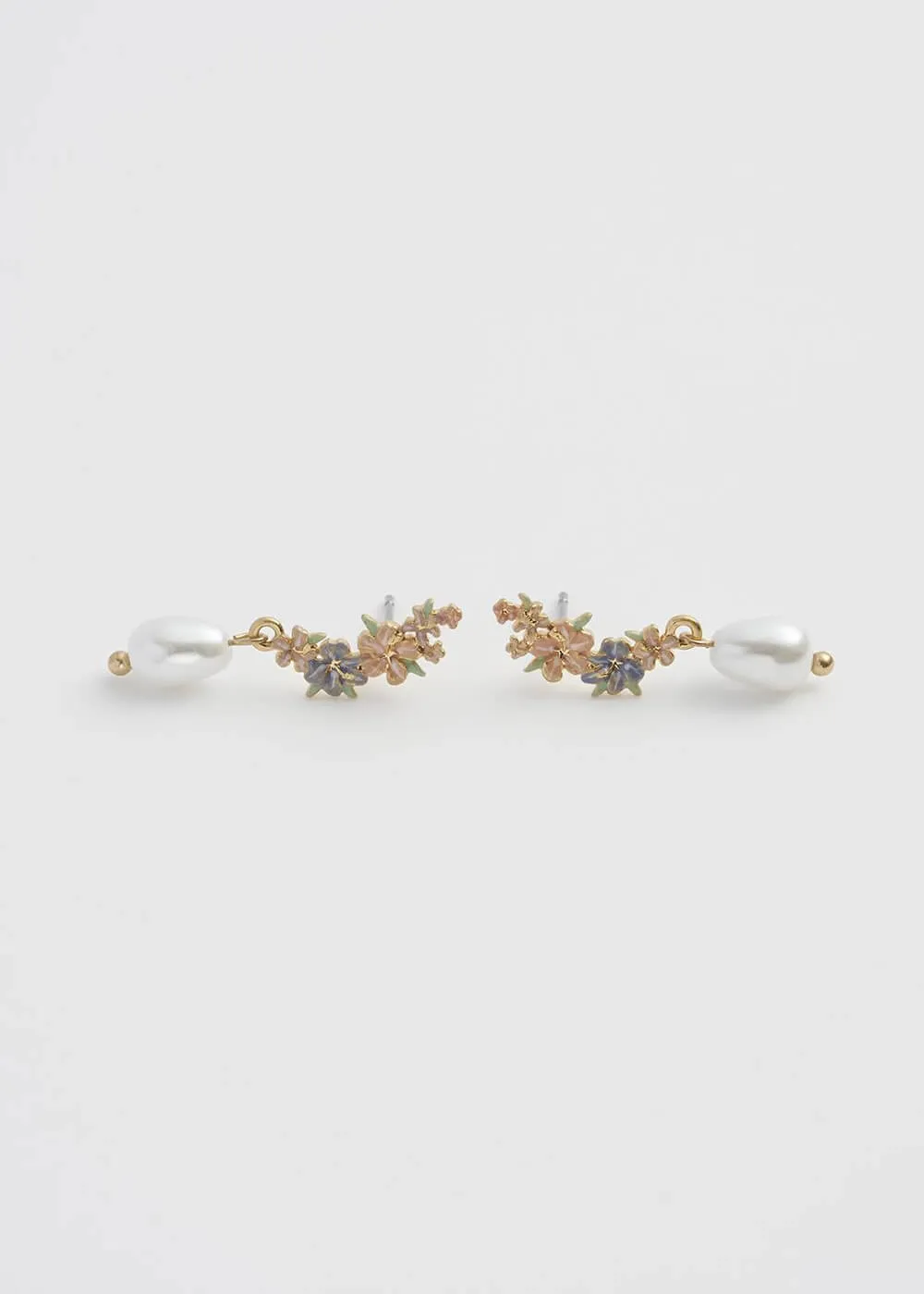 Fable England Hibiscus & Pearl Earrings