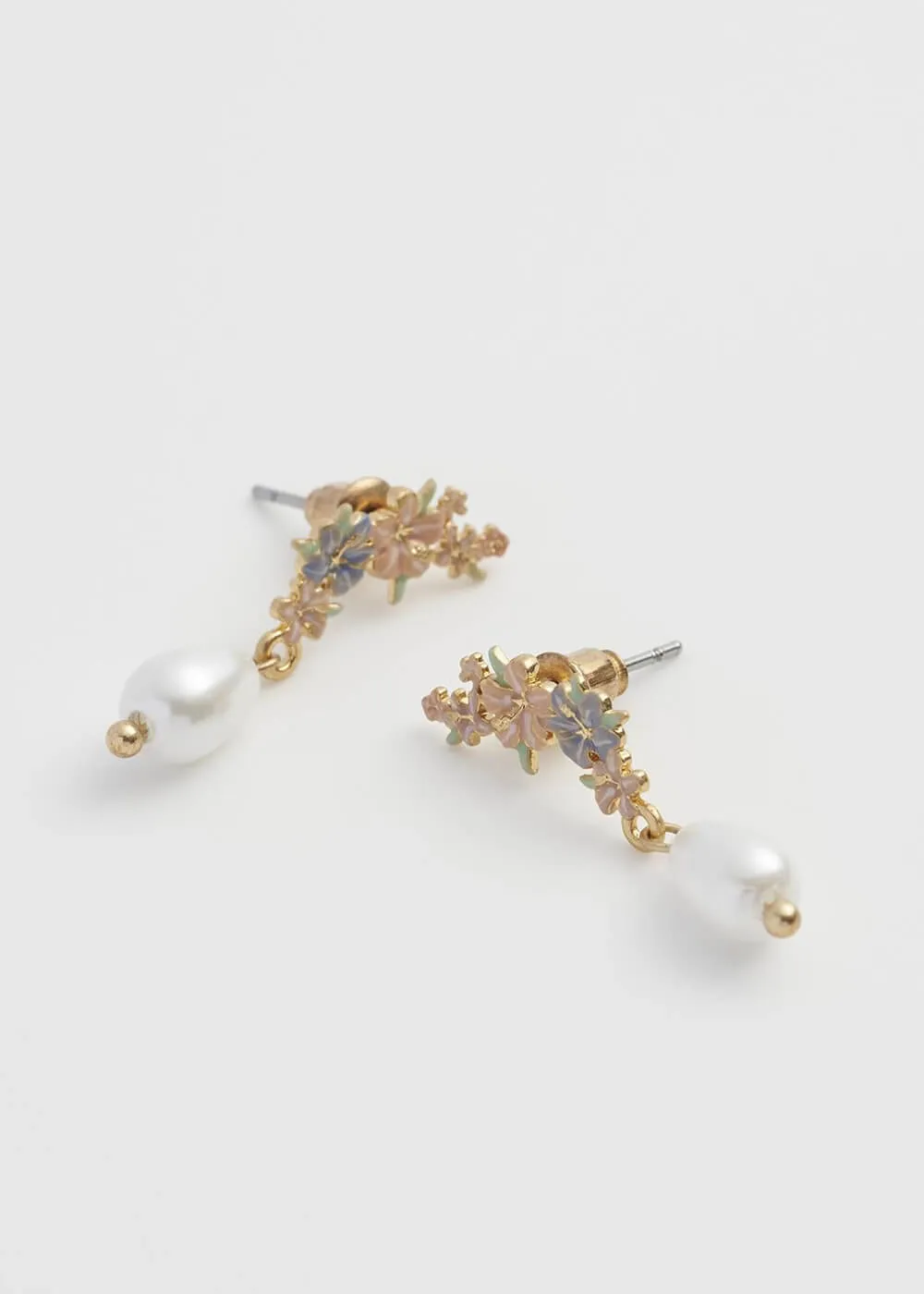 Fable England Hibiscus & Pearl Earrings