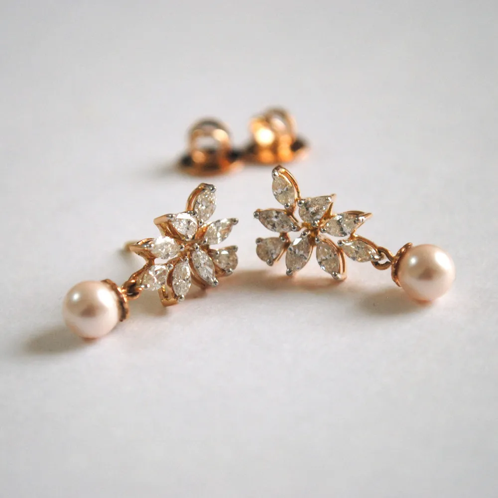 Fancy Cuts Diamond Cluster Earrings