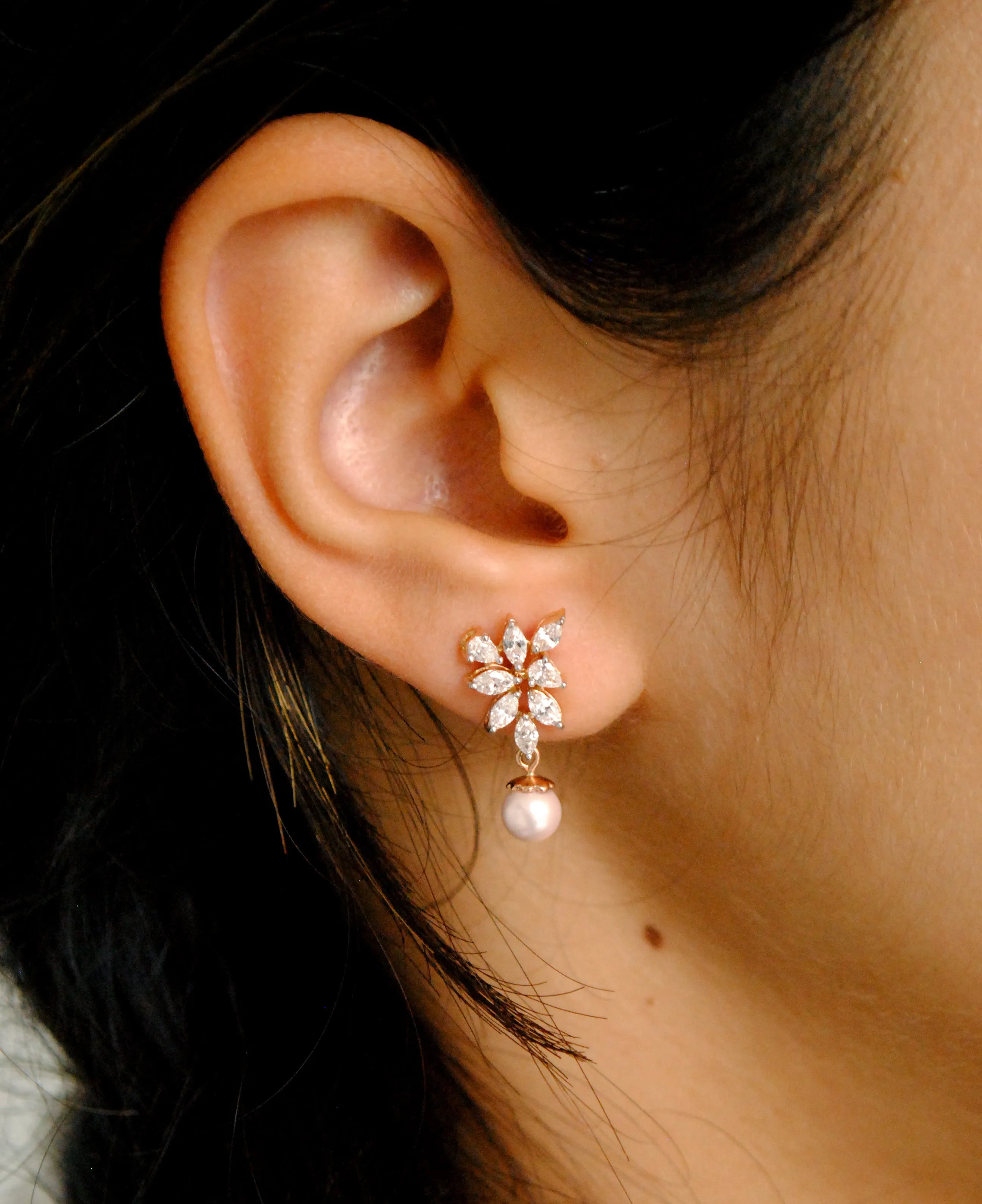 Fancy Cuts Diamond Cluster Earrings