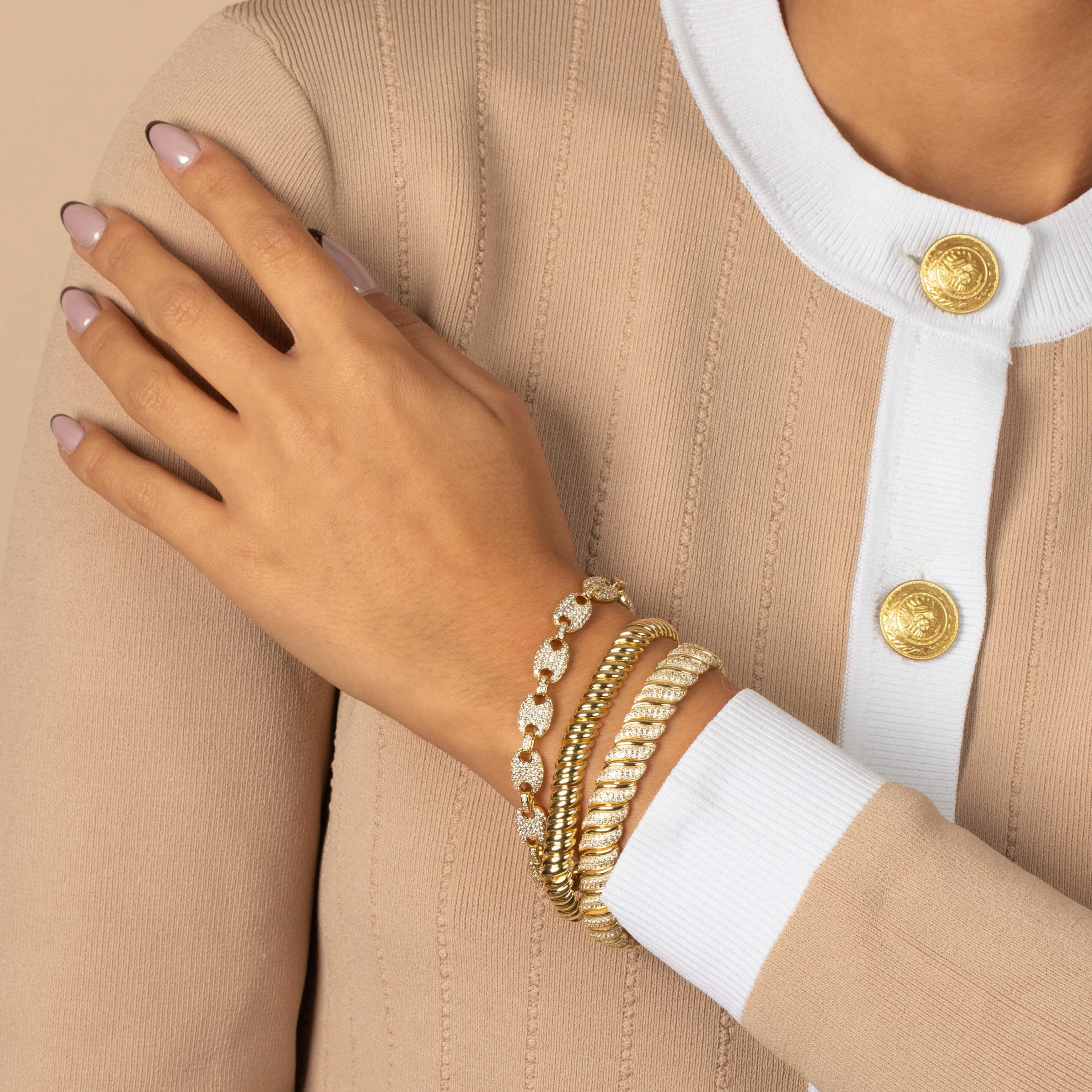Fancy Pave Mariner Link Bracelet