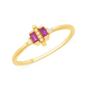 Farore Ruby with Diamonds Ring
