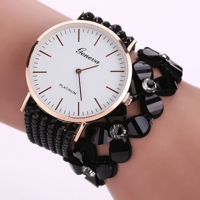 Fashion Geneva Creative Watches Women Casual Elegant Quartz Bracelet ladies Watch Crystal Diamond Wrist Watch Gift Reloj Mujer